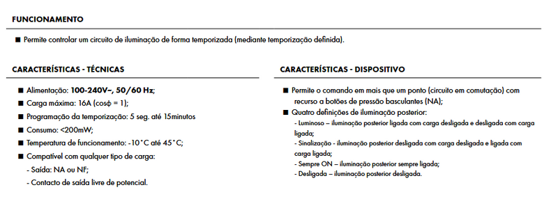 Carregue imagem no visualizador da galeriaInterruptor temporizado Efapel - 2 módulos em Branco  Mate - 45040 SBM - Série Quadro 45
