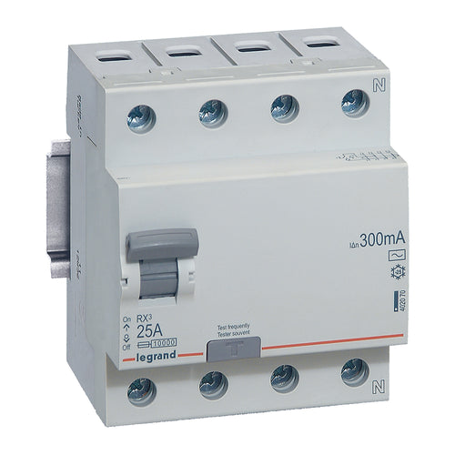 INTERRUPTOR DIFERENCIAL 4P 25A 300mA AC LEGRAND 402070 