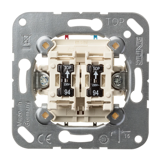 Interruptor Duplo com 2 Lâmpadas de Néon 10 AX 250 V~ 94 JUNG