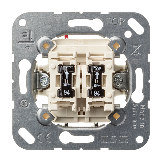 Interruptor duplo com 2 lâmpadas de néon 10 AX 250 V~ 505 U 5 JUNG