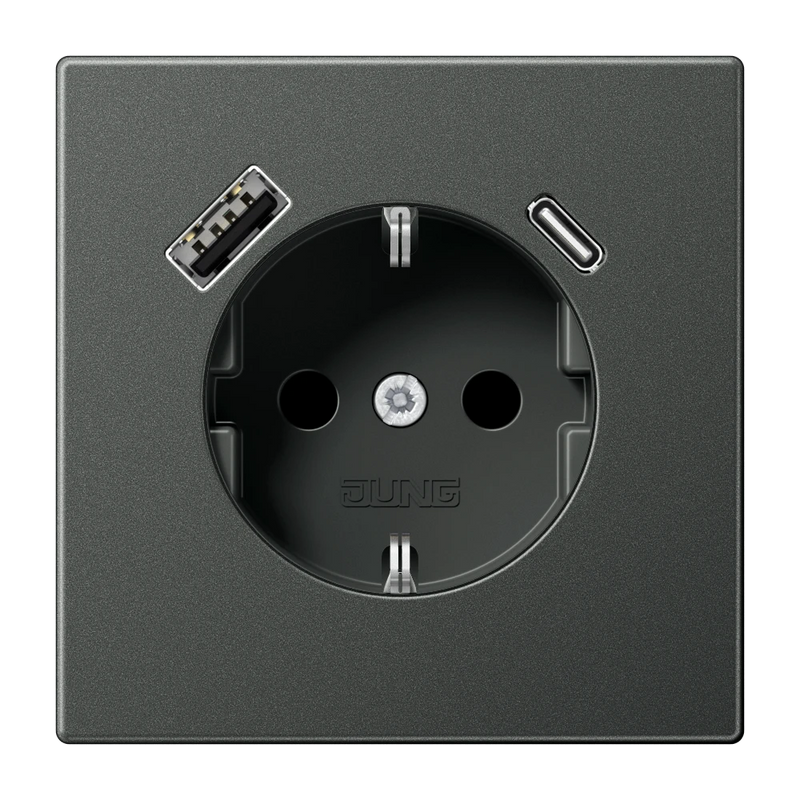 Carregue imagem no visualizador da galeriaTomada SCHUKO® com Carregador USB Tipo A e C Safety Plus LS JUNG

