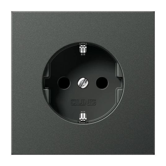 Tomada SCHUKO® Safety Plus Alumínio Lacado Antracite LS JUNG