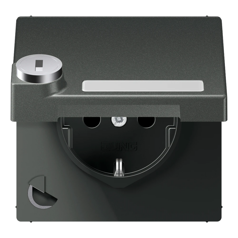 Load image into Gallery viewer, Tomada SCHUKO® 16 A 250 V com Campo de Inscrição Antracite LS JUNG
