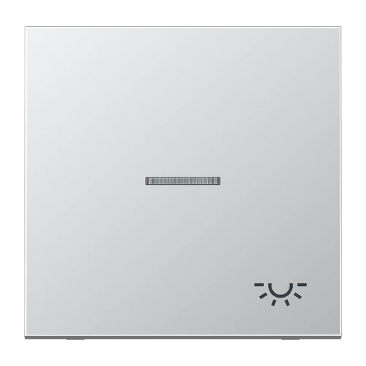 Tecla simples símbolo luz com visor alumínio Série LS JUNG