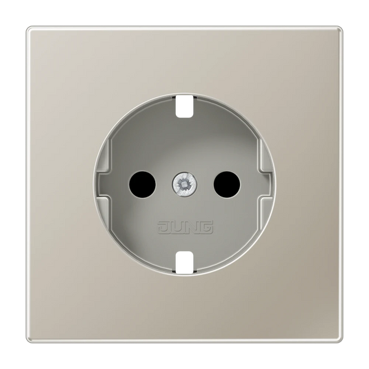 Placa Central para Bases de Tomada SCHUKO® Safety Plus Série LS Aço JUNG