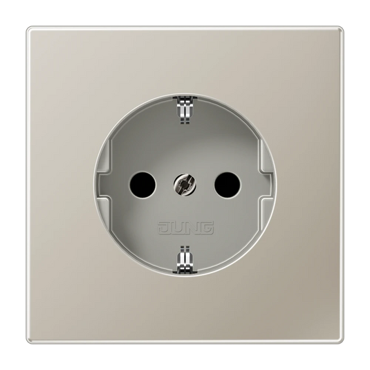 Tomada SCHUKO® 16 A 250 V Safety Plus Série LS aço ES1520KI JUNG