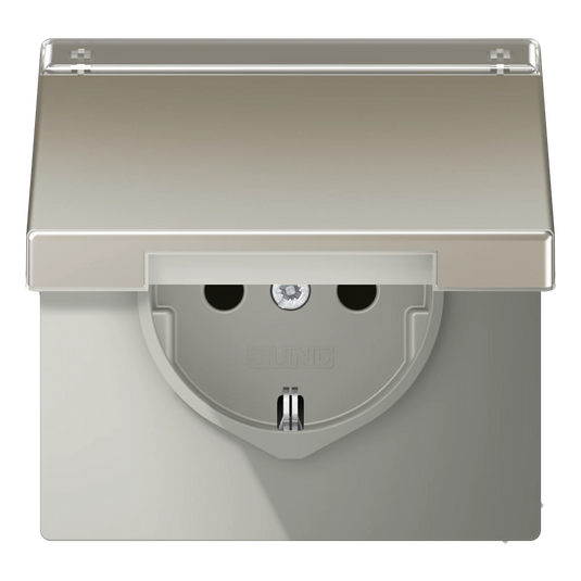 Tomada SCHUKO® 16 A 250 V com Tampa Basculante e Campo de Inscrição LS JUNG