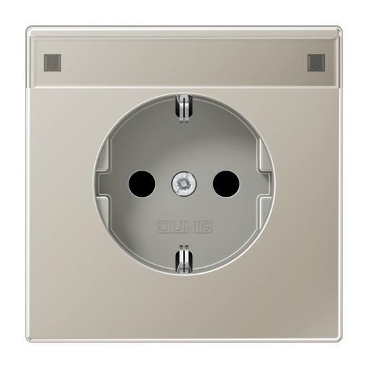 Tomada SCHUKO® 16 A 250 V com campo de inscrição aço LS JUNG