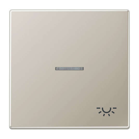 Tecla simples símbolo luz com visor aço Série LS JUNG