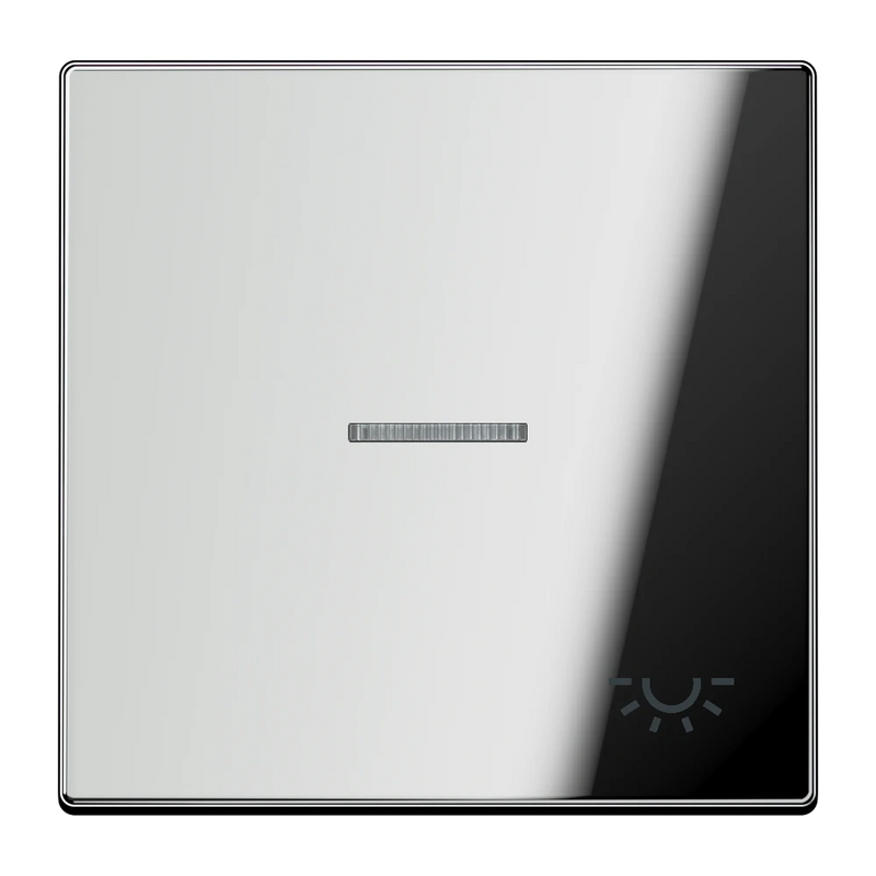 Cargue la imagen en el visor de la galería, Tecla simples com símbolo luz e visor cromado brilhante Série LS JUNG
