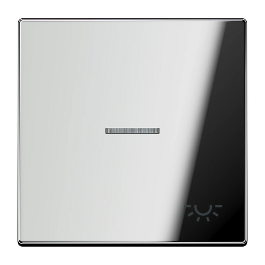 Tecla simples com símbolo luz e visor cromado brilhante Série LS JUNG