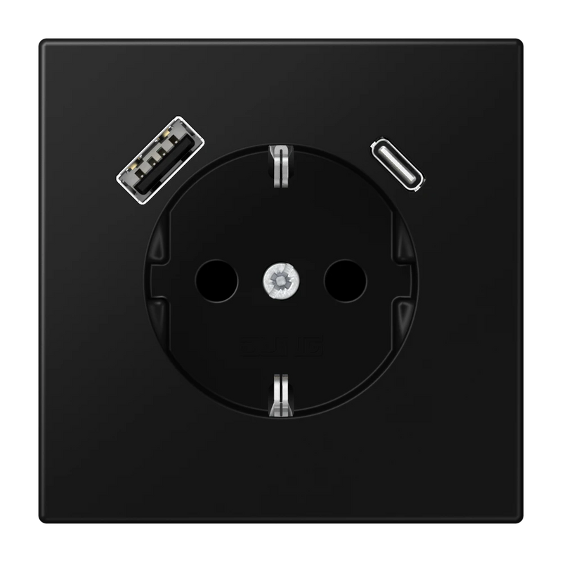 Carregue imagem no visualizador da galeriaTomada SCHUKO® com Carregador USB Tipo A e C Safety Plus LS JUNG
