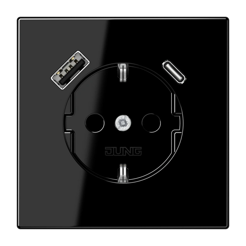 Chargez l'image dans la visionneuse de la galerie, Tomada SCHUKO® com Carregador USB Tipo A e C Safety Plus Série LS JUNG
