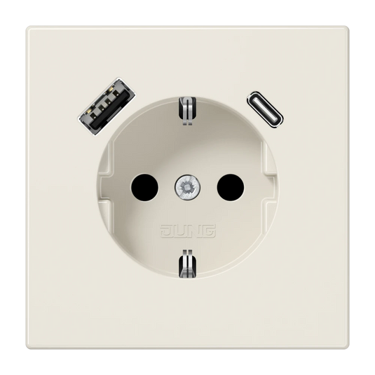 Tomada SCHUKO® com Carregador USB Tipo A e C Safety Plus LS1520-15CA JUNG