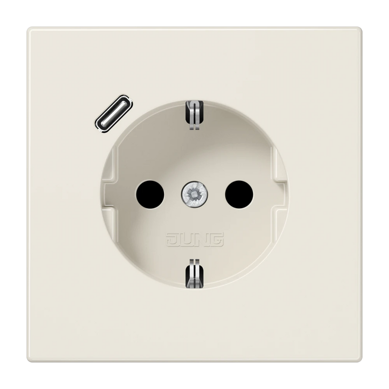 Carregue imagem no visualizador da galeriaTomada SCHUKO® 16 A com Carregador USB Tipo C Quick Charge Série LS JUNG

