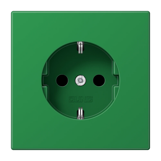 Tomada SCHUKO® verde Safety Plus Termoplástico Série LS JUNG