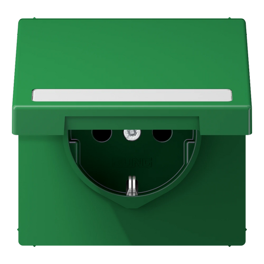 Tomada SCHUKO® 16 A 250 V com Campo de Inscrição Verde LS JUNG