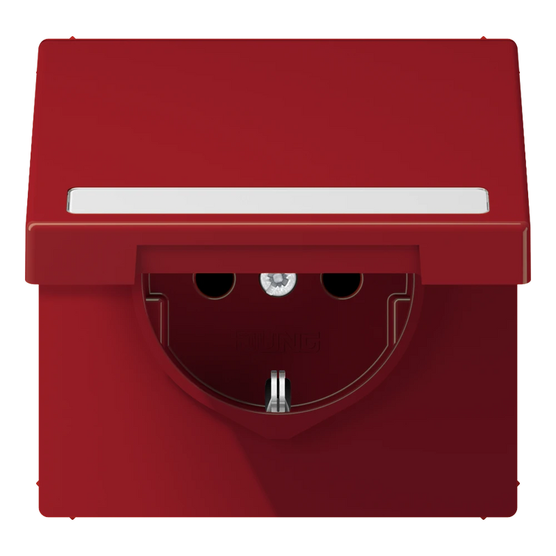 Cargue la imagen en el visor de la galería, Tomada SCHUKO® com Tampa Basculante Vermelha LS1520BFNAKLRT JUNG

