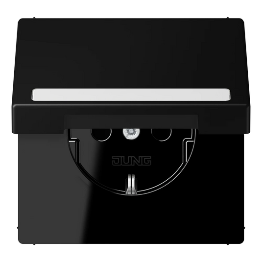 Tomada SCHUKO® 16 A 250 V com Campo de Inscrição Preto Mate LS1520BFNAKLSWM JUNG
