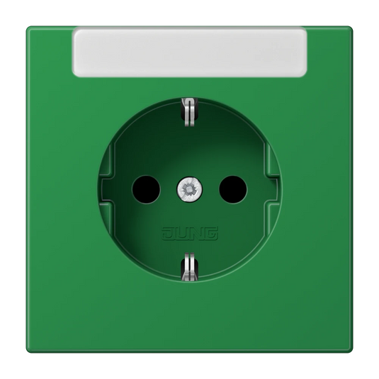 Tomada SCHUKO® 16 A 250 V com Campo de Inscrição Verde LS JUNG