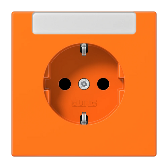 Tomada SCHUKO® 16 A 250 V com Campo de Inscrição Integrado Laranja LS 1520 INA O JUNG