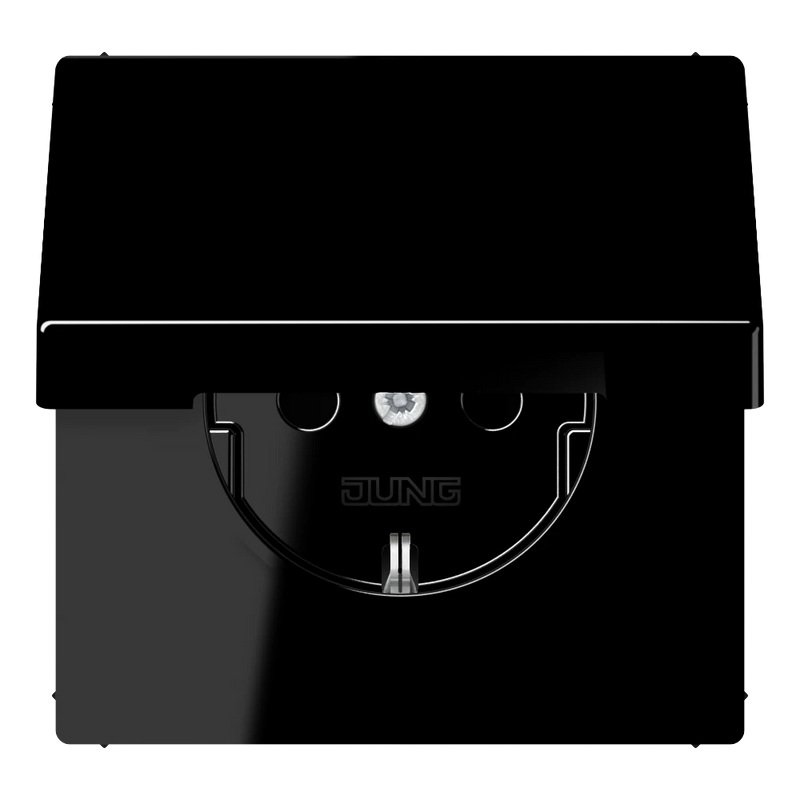 Load image into Gallery viewer, Tomada SCHUKO® 16 A 250 V com Tampa Basculante Preto LS JUNG
