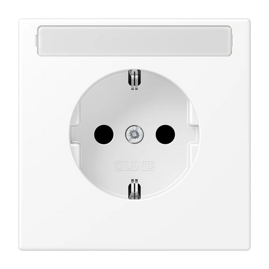 Tomada SCHUKO® 16 A 250 V com Campo de Inscrição Branco Mate LS JUNG