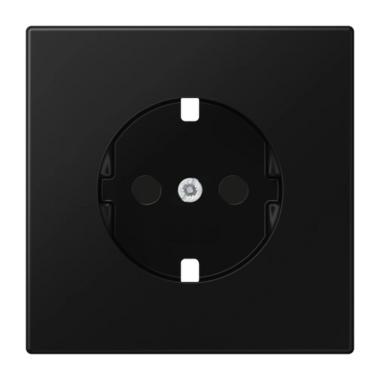 Placa central para bases de tomada SCHUKO® Safety Plus preto mate LS JUNG