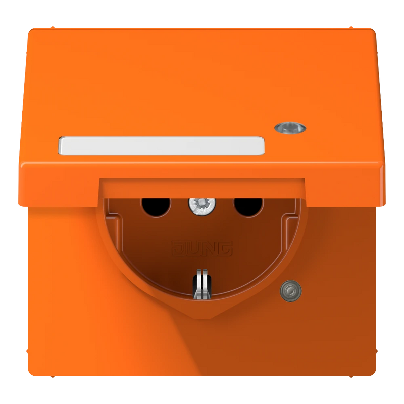 Cargue la imagen en el visor de la galería, Tomada SCHUKO® com Tampa Basculante Laranja LS JUNG
