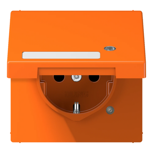 Tomada SCHUKO® com Tampa Basculante Laranja LS JUNG