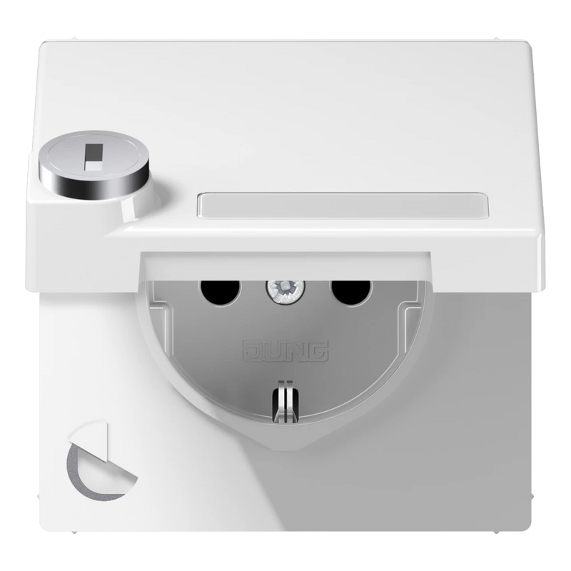 Cargue la imagen en el visor de la galería, Tomada SCHUKO® 16 A 250 V com Tampa Basculante e Fechadura de Segurança LS1520NAKLSLWW JUNG
