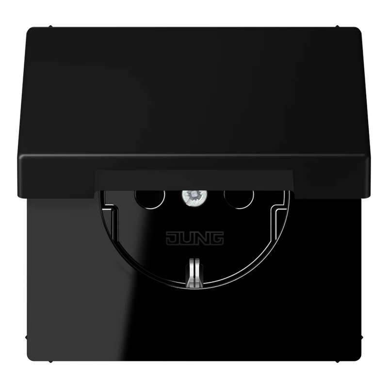 Chargez l'image dans la visionneuse de la galerie, Tomada SCHUKO® 16 A 250 V com Tampa Basculante Preto Mate LS1521KIKLSWM JUNG
