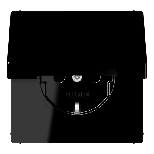 Tomada SCHUKO® com Tampa Basculante Preto LS JUNG