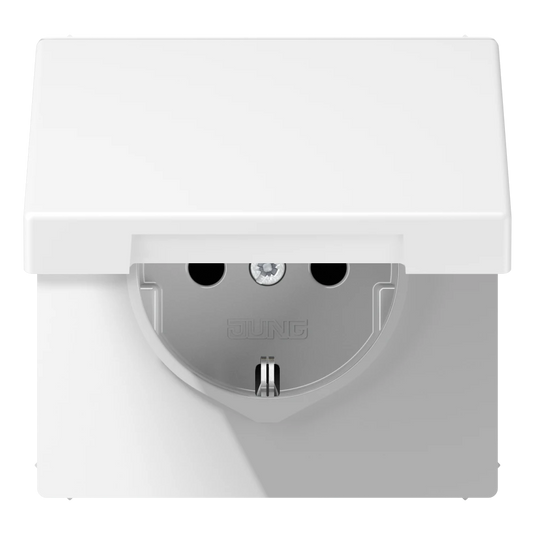 Tomada SCHUKO® 16 A 250 V com Tampa Basculante Branco Mate LS1521KIKLWWM JUNG