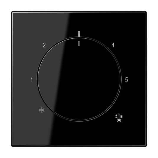 Placa Central para Termóstato Símbolo de Temperatura Preto LS JUNG
