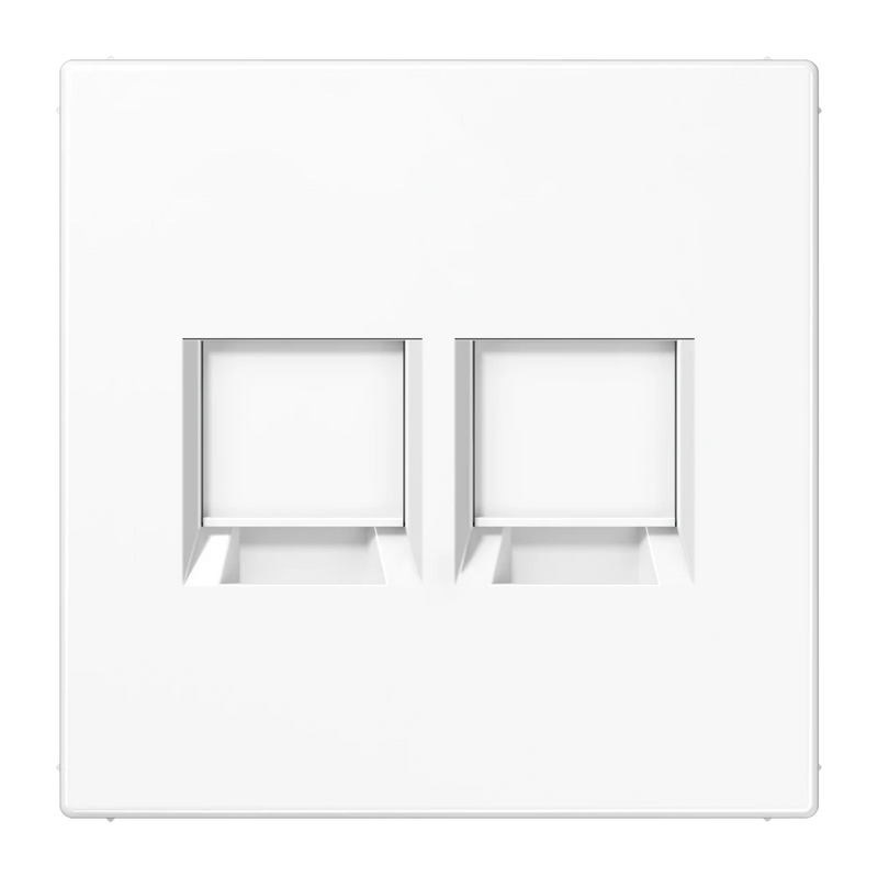 Cargue la imagen en el visor de la galería, Placa central para conectores RJ 2x UMA-CAT6A cinzento claro JUNG
