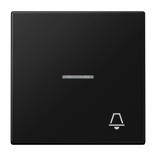 Tecla simples símbolo campainha com visor preto mate LS JUNG