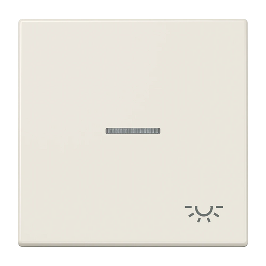 Tecla simples símbolo luz com visor marfim LS JUNG