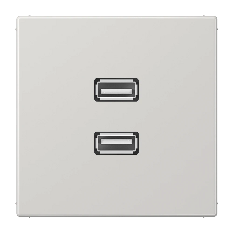 Carregue imagem no visualizador da galeriaAdaptador 2 x USB 2.0 em Termoplástico Cinzento Claro LS JUNG
