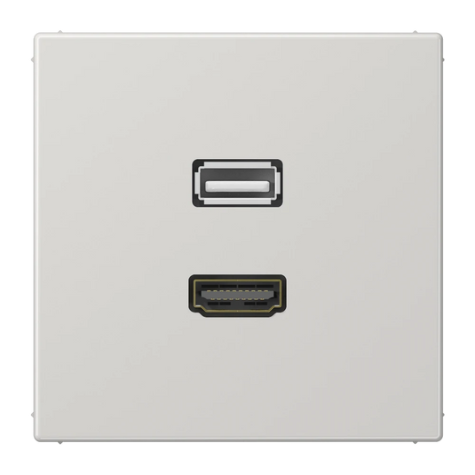 Adaptador HDMI / USB 2.0 em Termoplástico Cinzento Claro LS JUNG