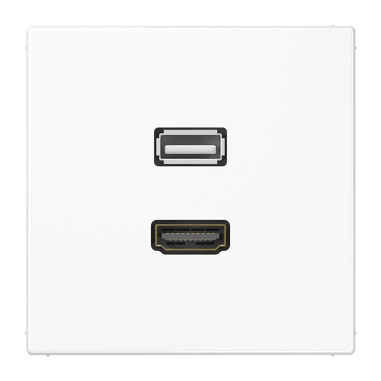Adaptador HDMI / USB 2.0 em Termoplástico Cinzento Claro LS JUNG