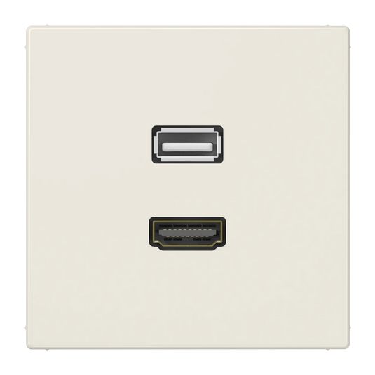 Adaptador HDMI / USB 2.0 em Termoplástico Cinzento Claro LS JUNG
