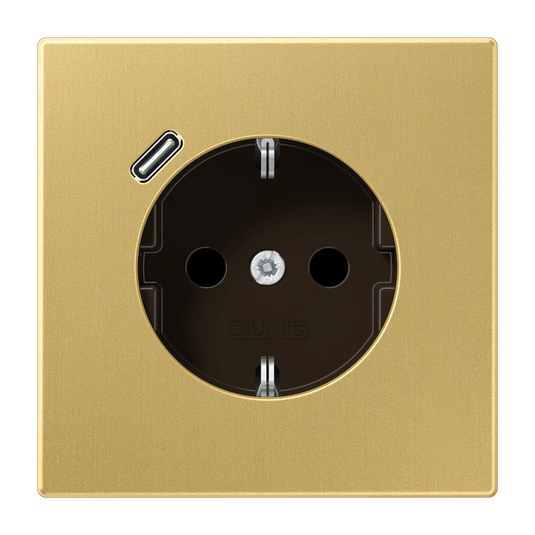 Tomada SCHUKO® com Carregador USB Tipo C Safety Plus LS JUNG