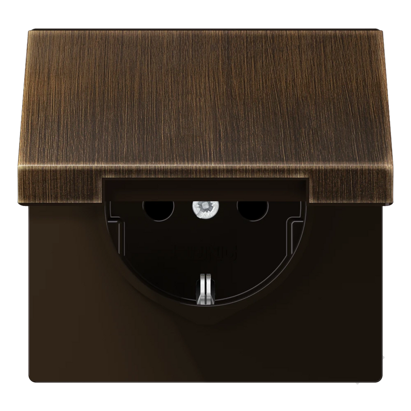 Chargez l'image dans la visionneuse de la galerie, Tomada SCHUKO® 16 A 250 V com Tampa Basculante Latão Antik LS JUNG
