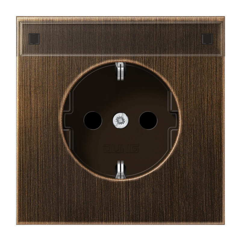 Chargez l'image dans la visionneuse de la galerie, Tomada SCHUKO® 16 A 250 V com Campo de Inscrição Latão Antik LS JUNG
