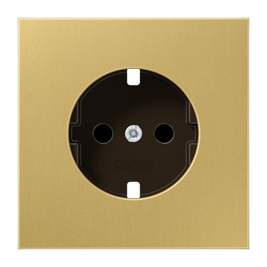 Placa Central para Bases de Tomada SCHUKO® Safety Plus Latão Classic JUNG
