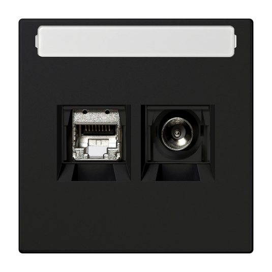 Tomada Smart TV com Campo de Inscrição Preto Mate LS JUNG