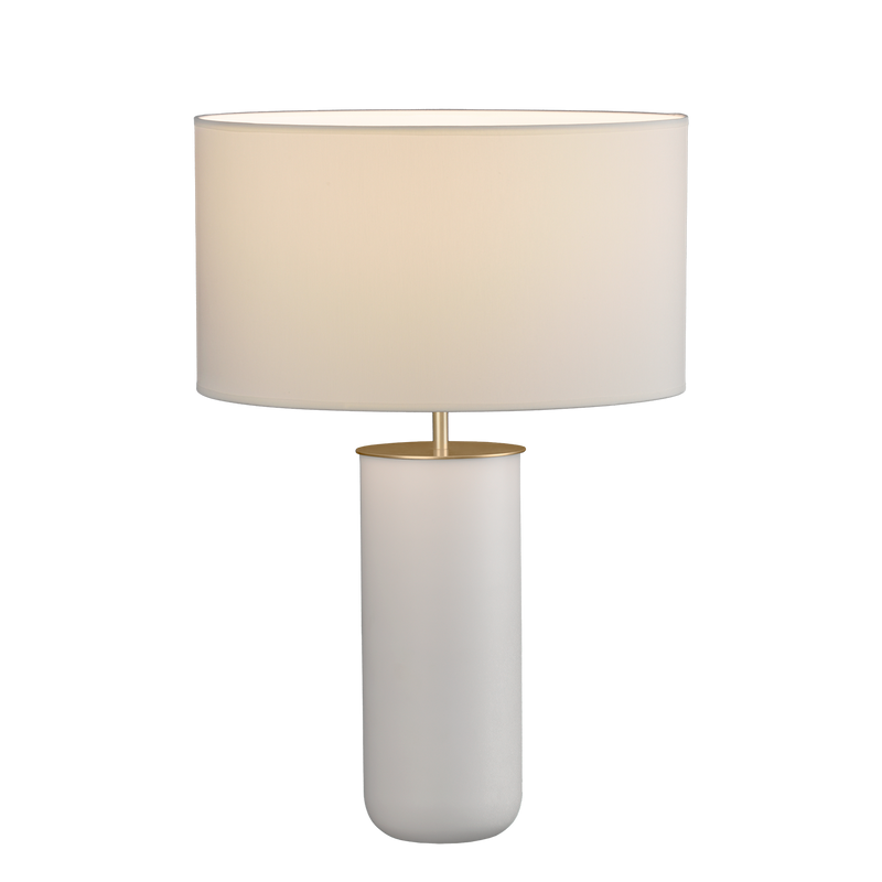 Load image into Gallery viewer, Pearl white table lamp with technical gold detail
