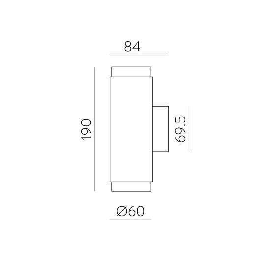 Applique murale LED Cob en aluminium noir