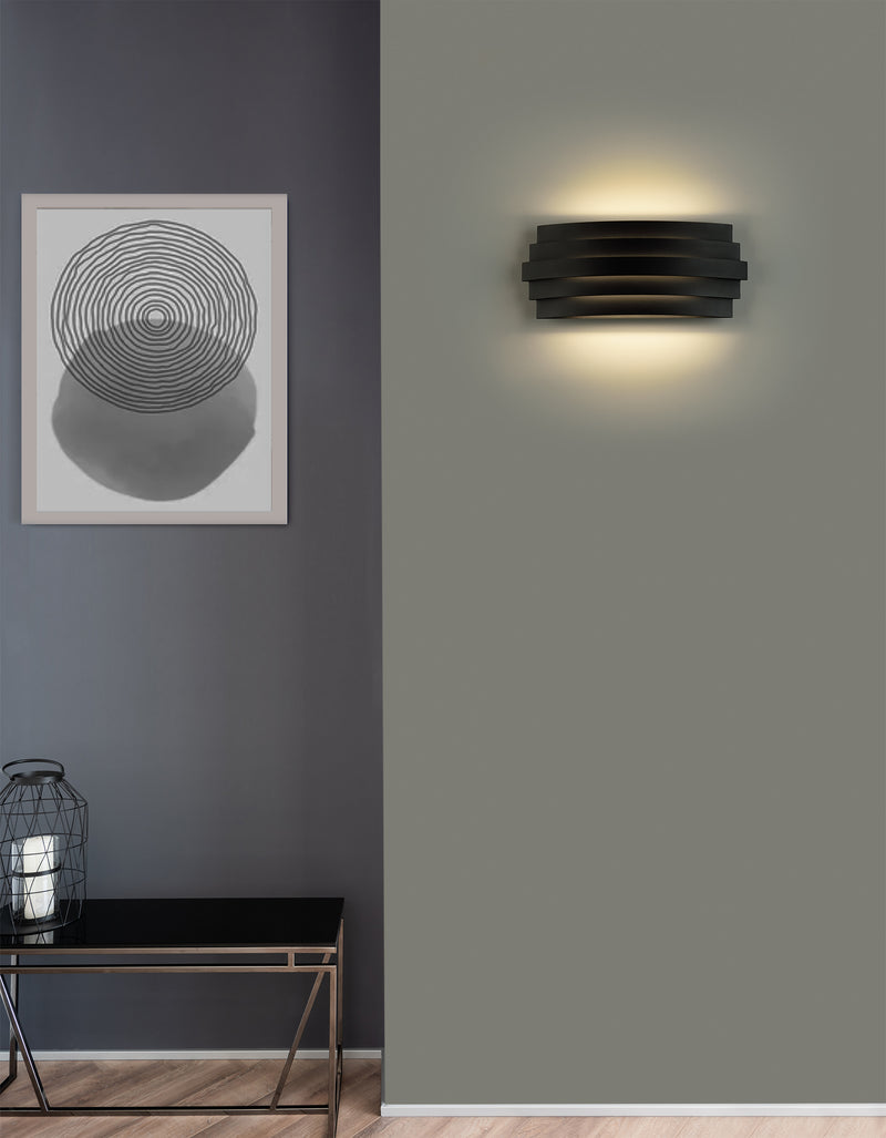 Carregue imagem no visualizador da galeriaAplique de Parede LED em preto - Temperatura de cor ajustável
